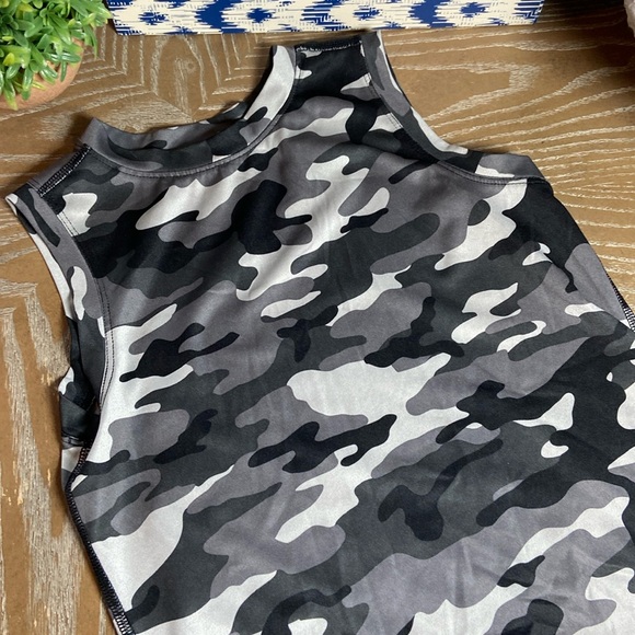 Little Boys Black & Gray Camouflage Dri Fit Summer Sleeveless Tank Top Shirt - Picture 1 of 8